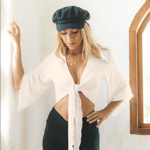 Royal codes 4-way tie Geisha top. Crème colored. Adore this top.